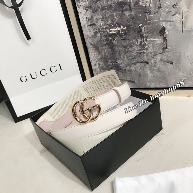 Gucci經典女士皮帶 古奇Maccarone腰帶  jjp1309